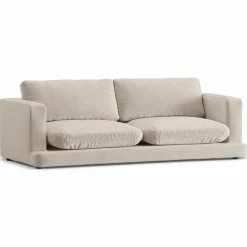 Mazzini Sofas Canapés^Canapé en Velours Daphne 3 Places Beige Clair - 210x105x86 cm