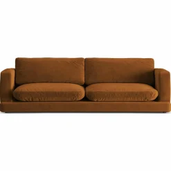 Canapé en Velours Daphne 4 Places Terracotta - 240x105x86 cm-Mazzini Sofas