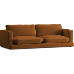 Canapé en Velours Daphne 4 Places Terracotta - 240x105x86 cm-Mazzini Sofas