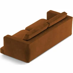 Canapé en Velours Daphne 4 Places Terracotta - 240x105x86 cm-Mazzini Sofas
