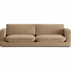 Canapé en Velours Daphne 4 Places Beige Foncé - 240x105x86 cm-Mazzini Sofas Sale