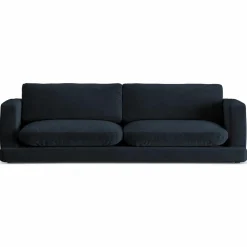 Mazzini Sofas Canapés^Canapé en Velours Daphne 4 Places Bleu Foncé - 240x105x86 cm