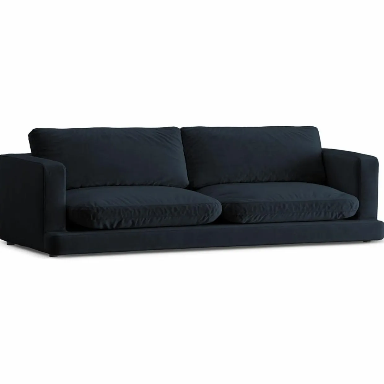 Mazzini Sofas Canapés^Canapé en Velours Daphne 4 Places Bleu Foncé - 240x105x86 cm