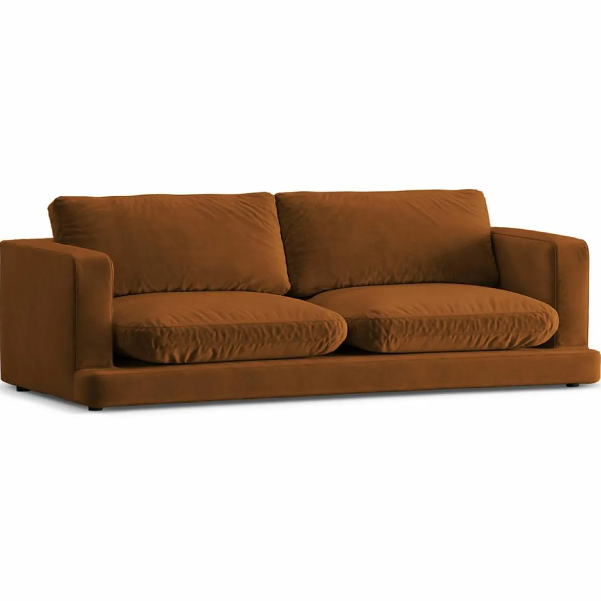 Canapé en Velours Daphne 3 Places Terracotta - 210x105x86 cm-Mazzini Sofas Clearance