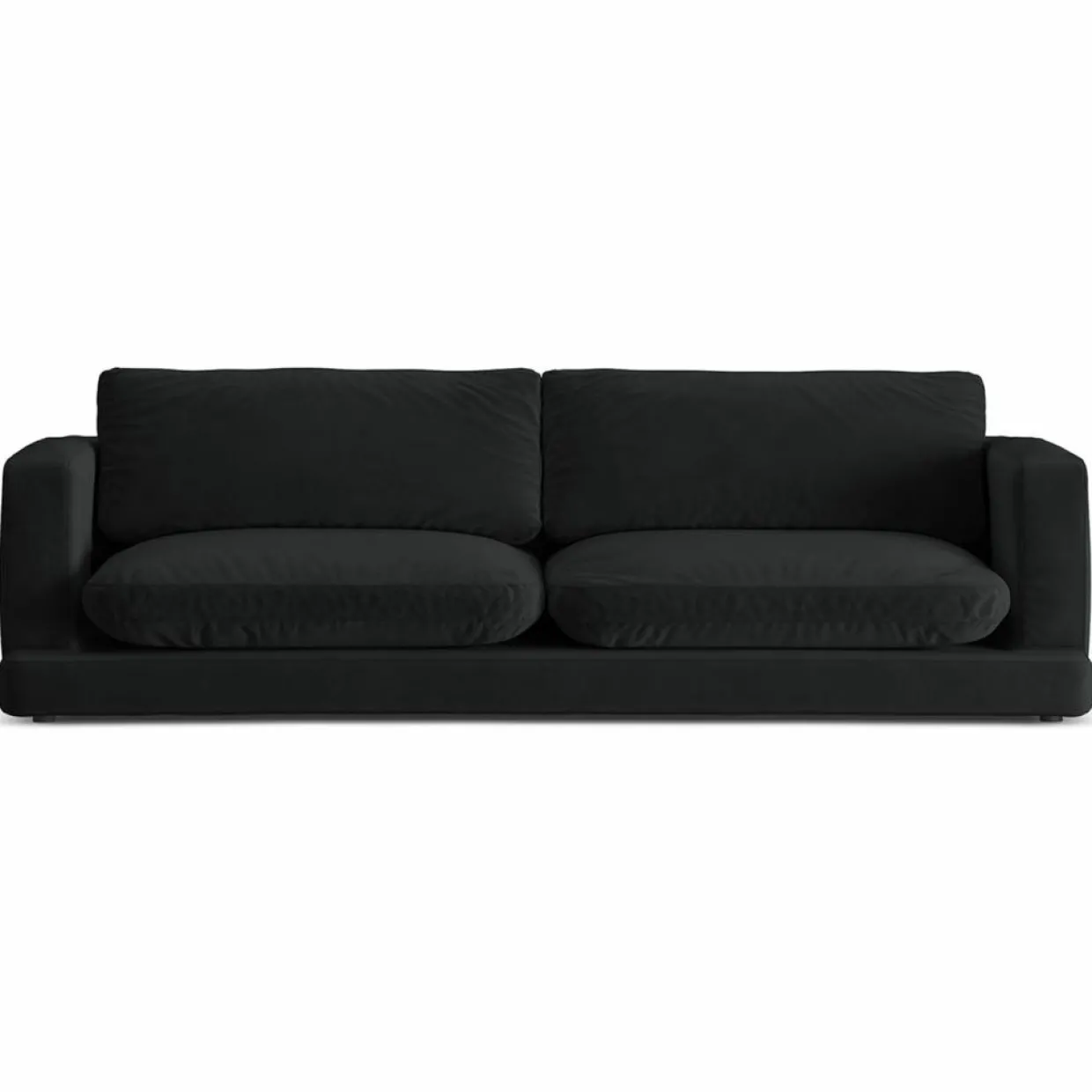 Canapé en Velours Daphne 4 Places Noir - 240x105x86 cm-Mazzini Sofas