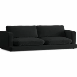 Canapé en Velours Daphne 4 Places Noir - 240x105x86 cm-Mazzini Sofas