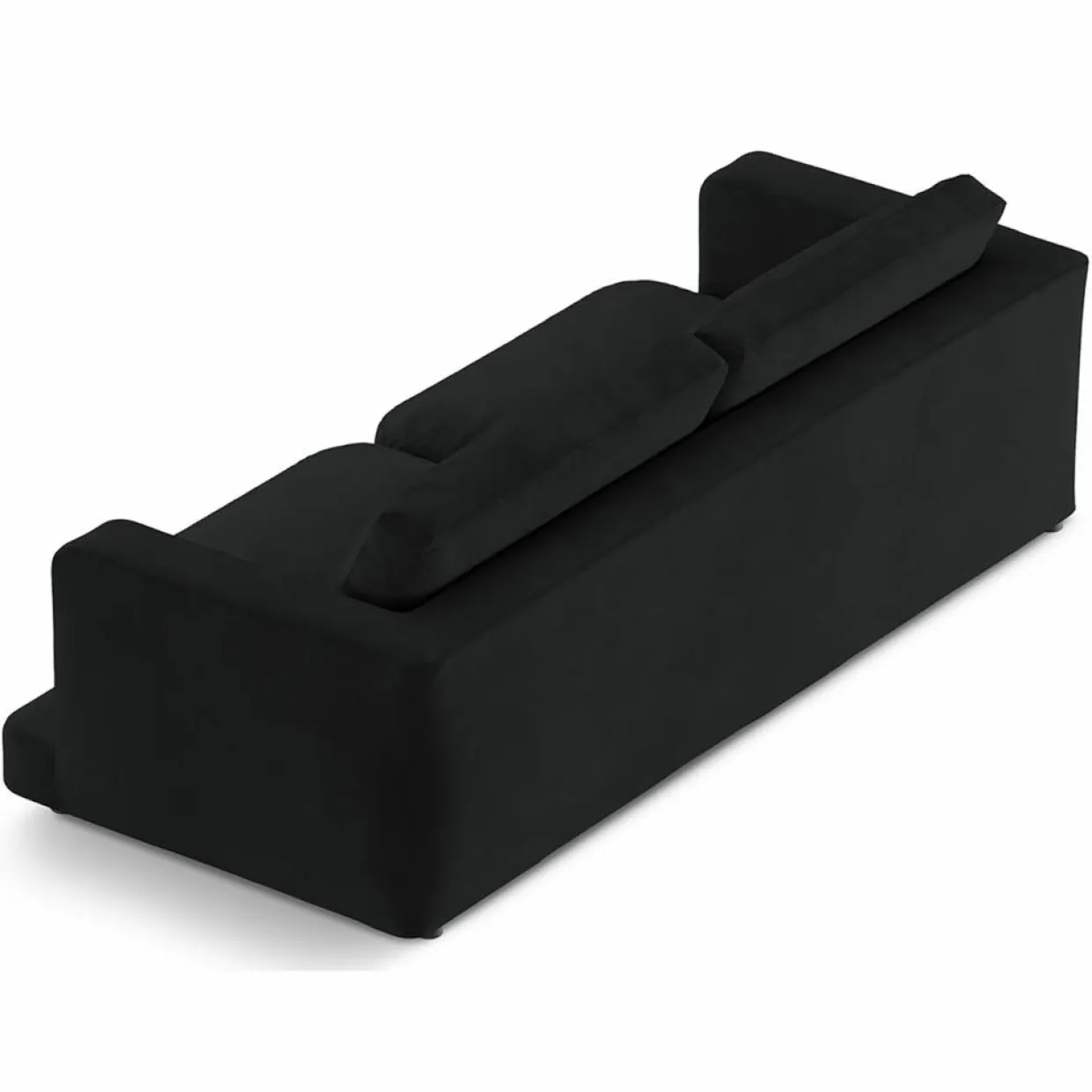 Canapé en Velours Daphne 4 Places Noir - 240x105x86 cm-Mazzini Sofas