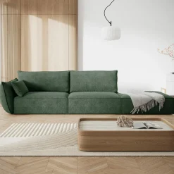 Canapé gauche Vanda 4 Places vert bouteille - 286x100x85 cm-Mazzini Sofas
