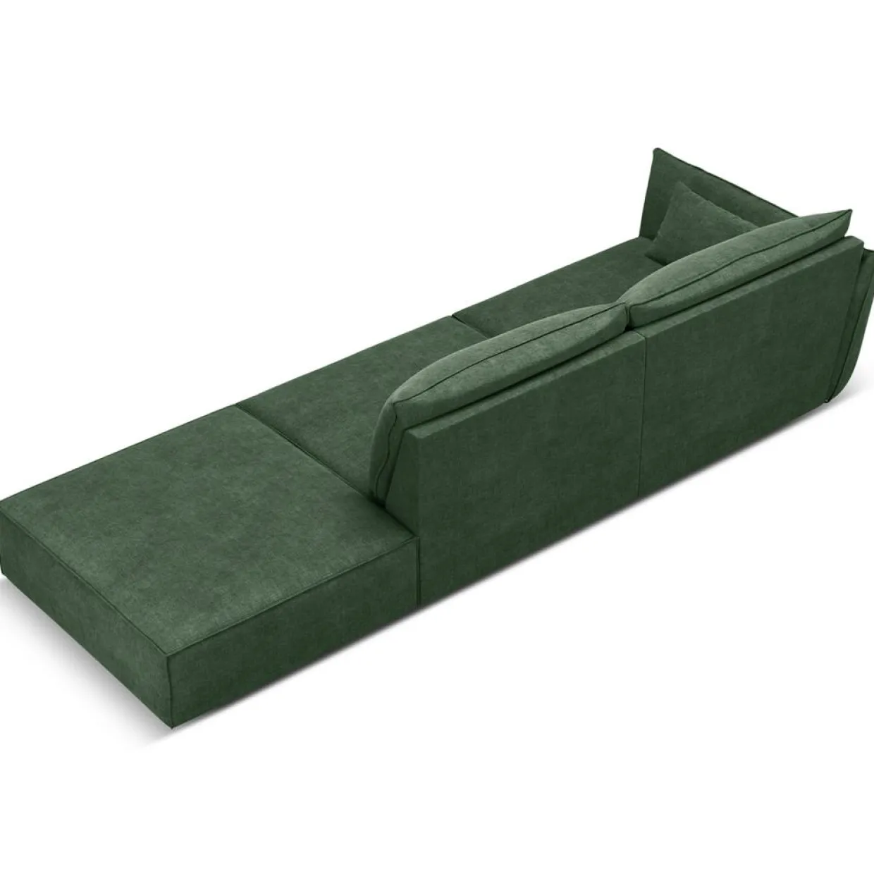 Canapé gauche Vanda 4 Places vert bouteille - 286x100x85 cm-Mazzini Sofas