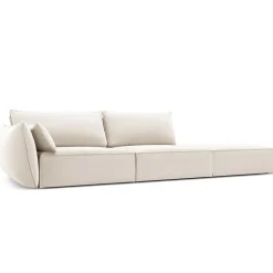 Canapé gauche Velours Vanda 4 Places beige clair - 286x100x85 cm-Mazzini Sofas Sale