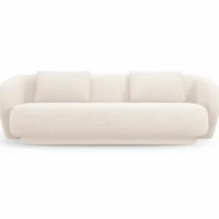 Canapé Linden 3 Chenille Places beige clair - 204x102x72 cm-Mazzini Sofas Outlet