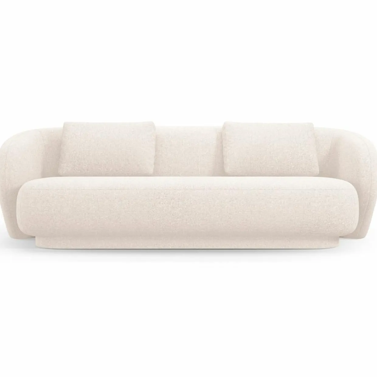 Canapé Linden 3 Chenille Places beige clair - 204x102x72 cm-Mazzini Sofas Outlet