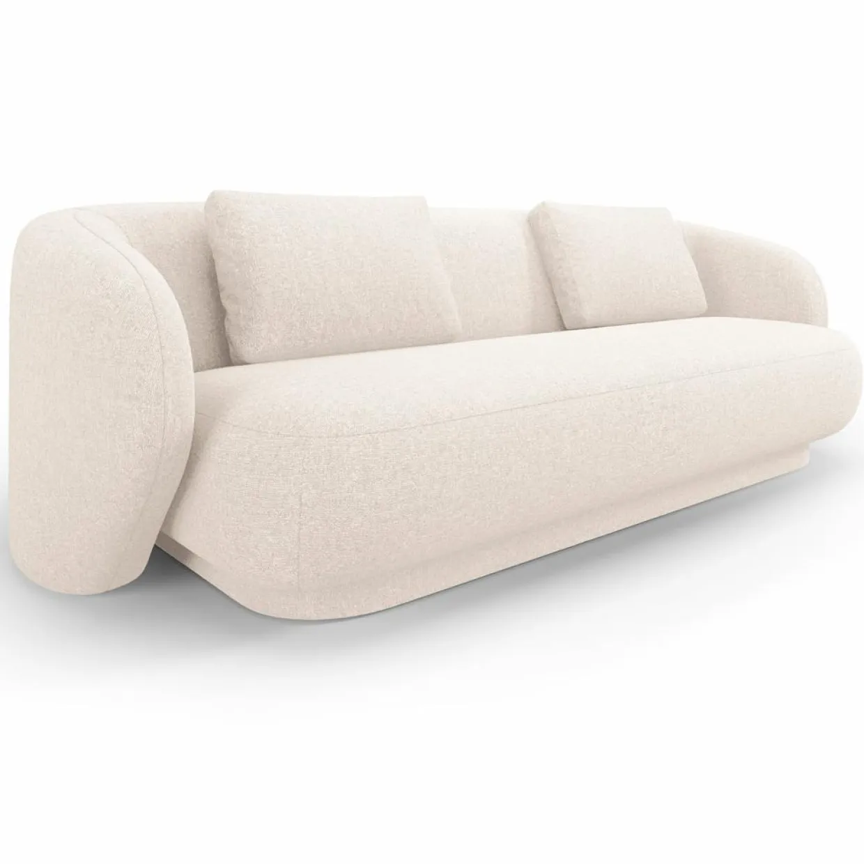 Canapé Linden 3 Chenille Places beige clair - 204x102x72 cm-Mazzini Sofas Outlet