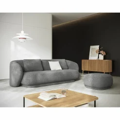 Mazzini Sofas Canapés^Canapé Linden 3 Chenille Places gris foncé - 204x102x72 cm
