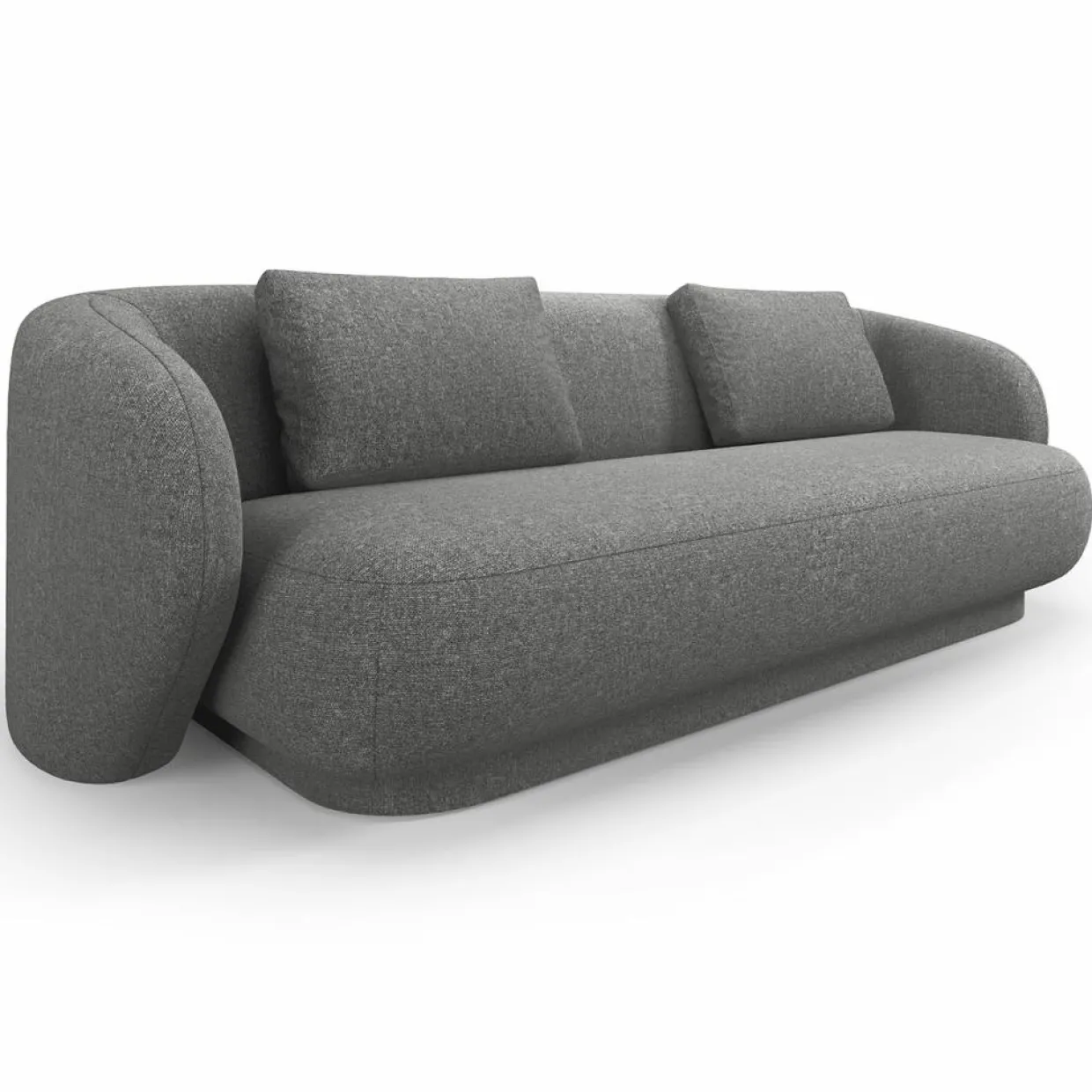Mazzini Sofas Canapés^Canapé Linden 3 Chenille Places gris foncé - 204x102x72 cm