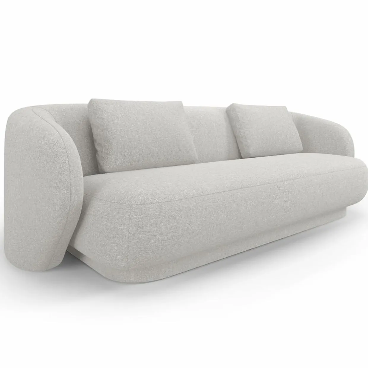 Canapé Linden 3 Chenille Places argenté chiné - 204x102x72 cm-Mazzini Sofas Clearance