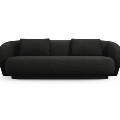 Canapé Linden 3 Chenille Places noir - 204x102x72 cm-Mazzini Sofas Sale