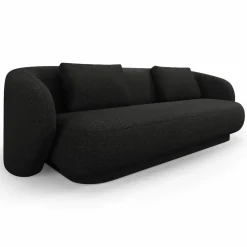 Canapé Linden 3 Chenille Places noir - 204x102x72 cm-Mazzini Sofas Sale