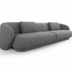 Canapé Linden Chenille 4 Places gris foncé - 304x102x72 cm-Mazzini Sofas Online