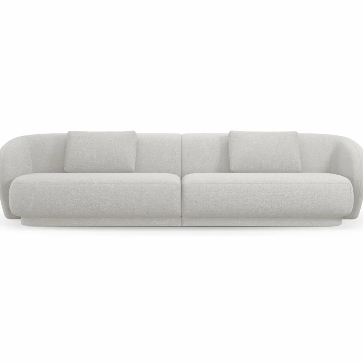 Canapé Linden Chenille 4 Places argenté chiné - 304x102x72 cm-Mazzini Sofas Outlet