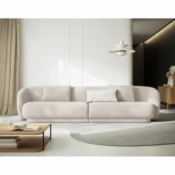 Canapé Linden Chenille 4 Places beige - 304x102x72 cm-Mazzini Sofas Outlet