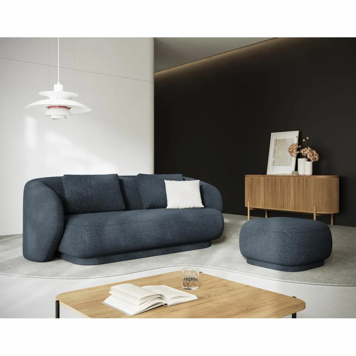 Mazzini Sofas Canapés^Canapé Linden Chenille 2 Places bleu - 169x102x72 cm