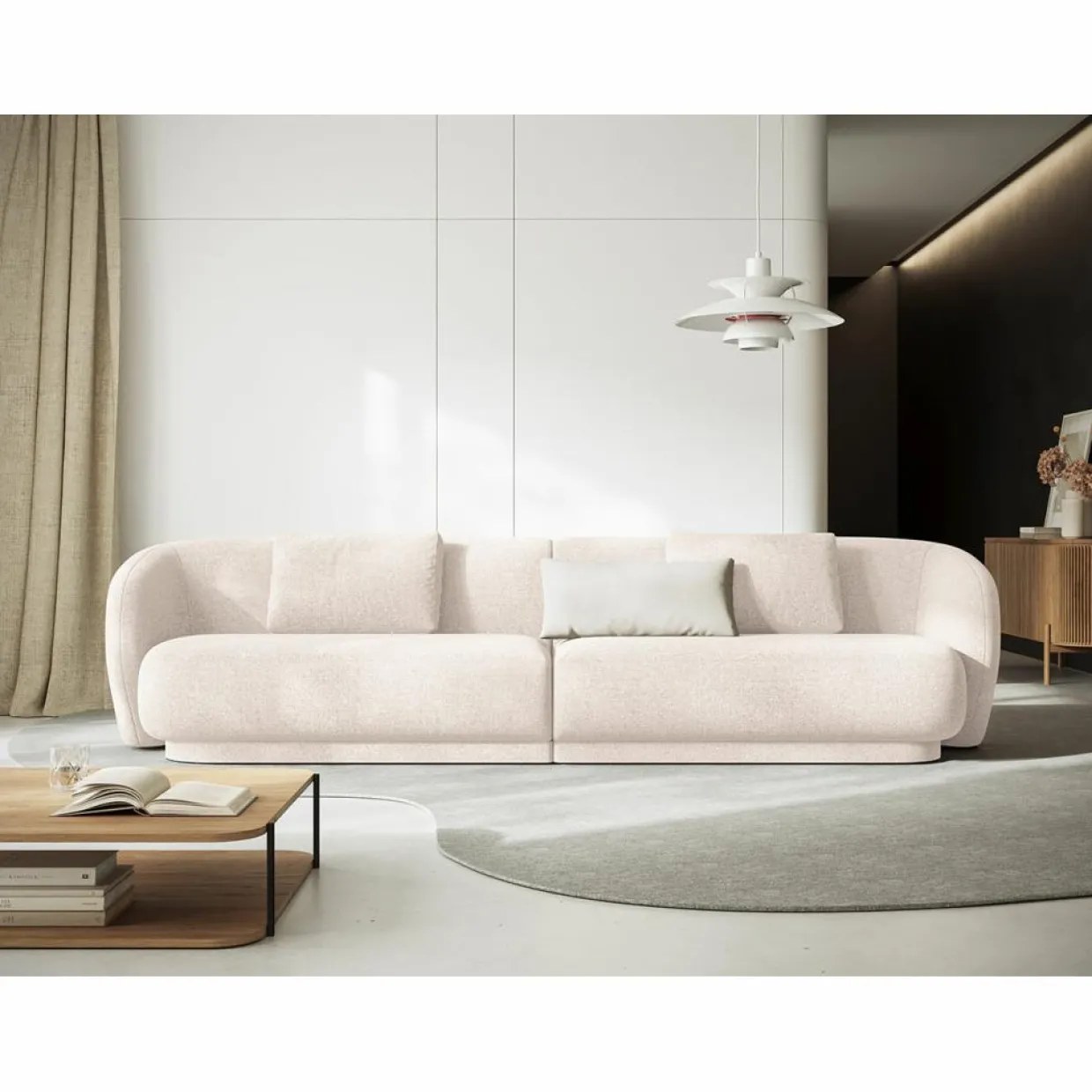Mazzini Sofas Canapés^Canapé Linden Chenille 4 Places beige clair - 304x102x72 cm