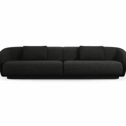 Canapé Linden Chenille 4 Places noir - 304x102x72 cm-Mazzini Sofas