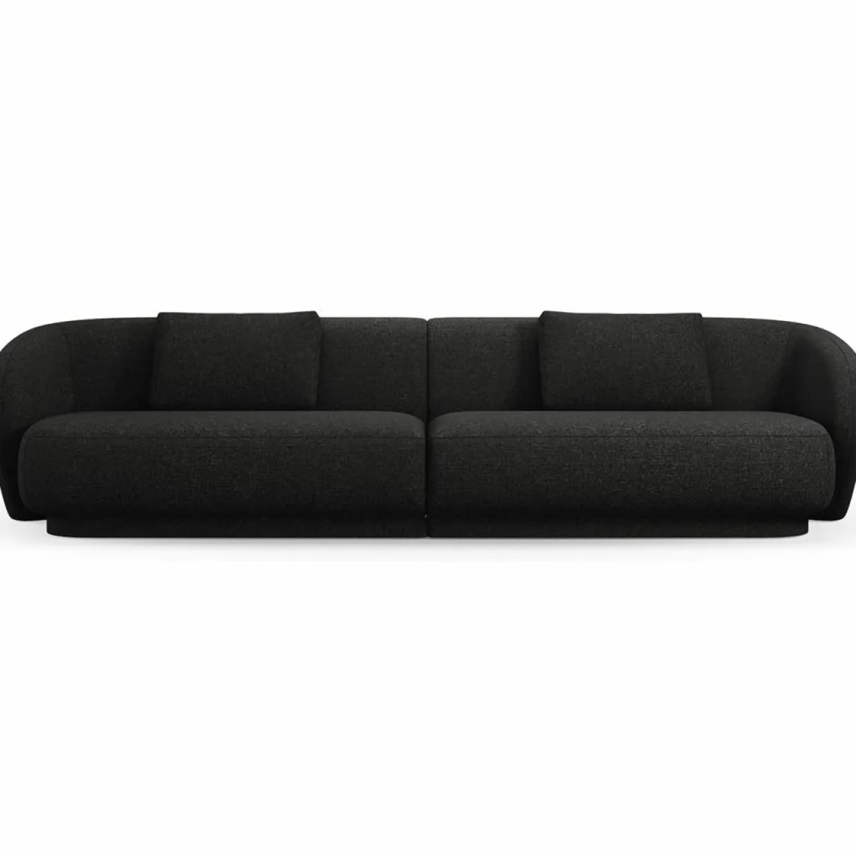 Canapé Linden Chenille 4 Places noir - 304x102x72 cm-Mazzini Sofas