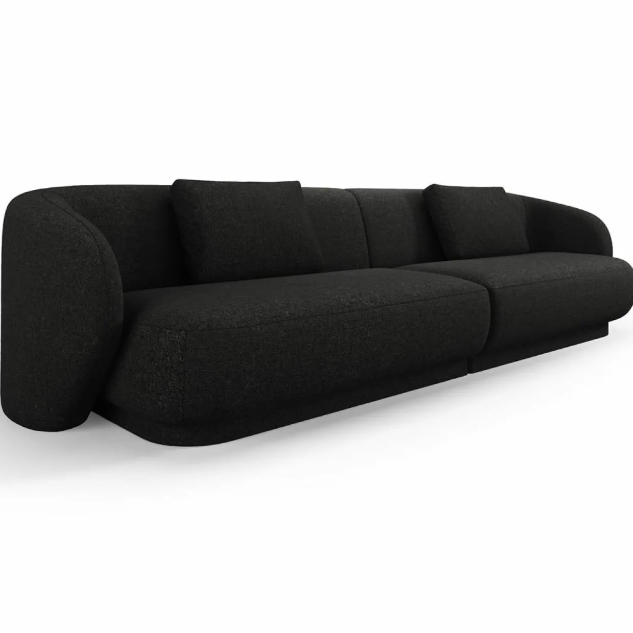 Canapé Linden Chenille 4 Places noir - 304x102x72 cm-Mazzini Sofas
