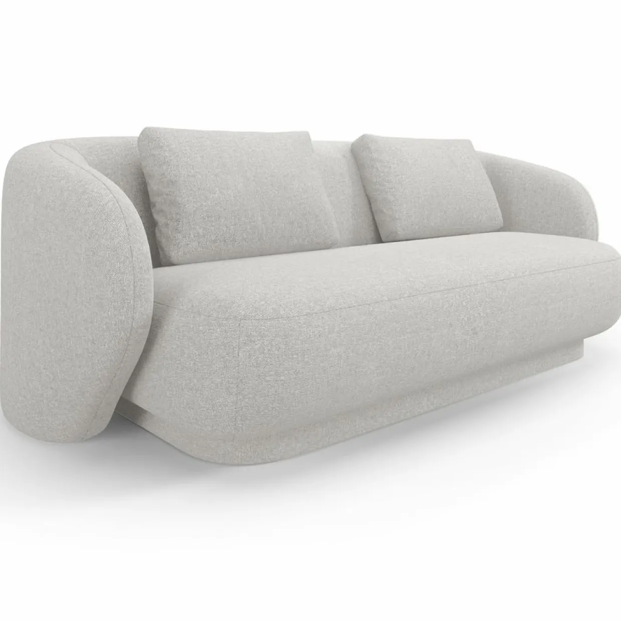 Canapé Linden Chenille 2 Places argenté chiné - 169x102x72 cm-Mazzini Sofas Clearance