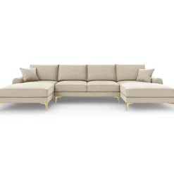Canapé Panoramique 6 places Madara beige - 334x182x90 cm-Mazzini Sofas New