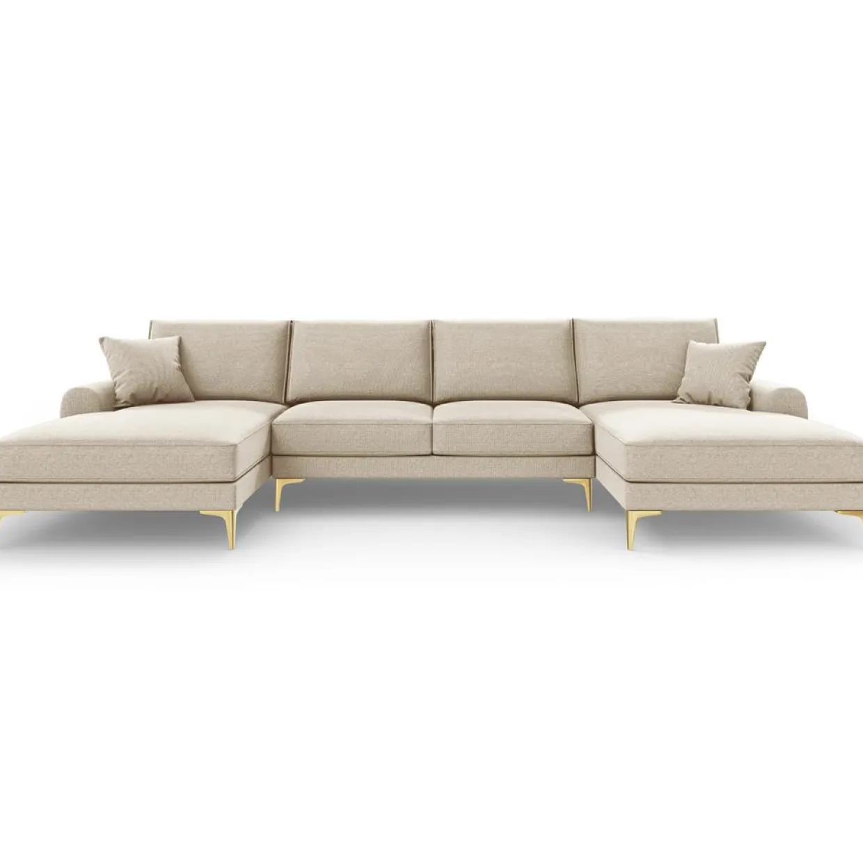 Canapé Panoramique 6 places Madara beige - 334x182x90 cm-Mazzini Sofas New