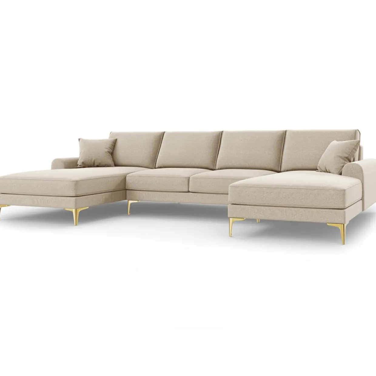 Canapé Panoramique 6 places Madara beige - 334x182x90 cm-Mazzini Sofas New