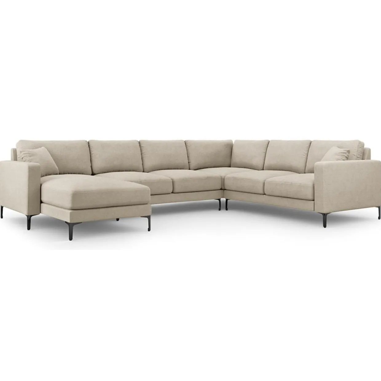 Mazzini Sofas Canapés^Canapé Panoramique droit Venus 6 Places beige - 326x236x90 cm