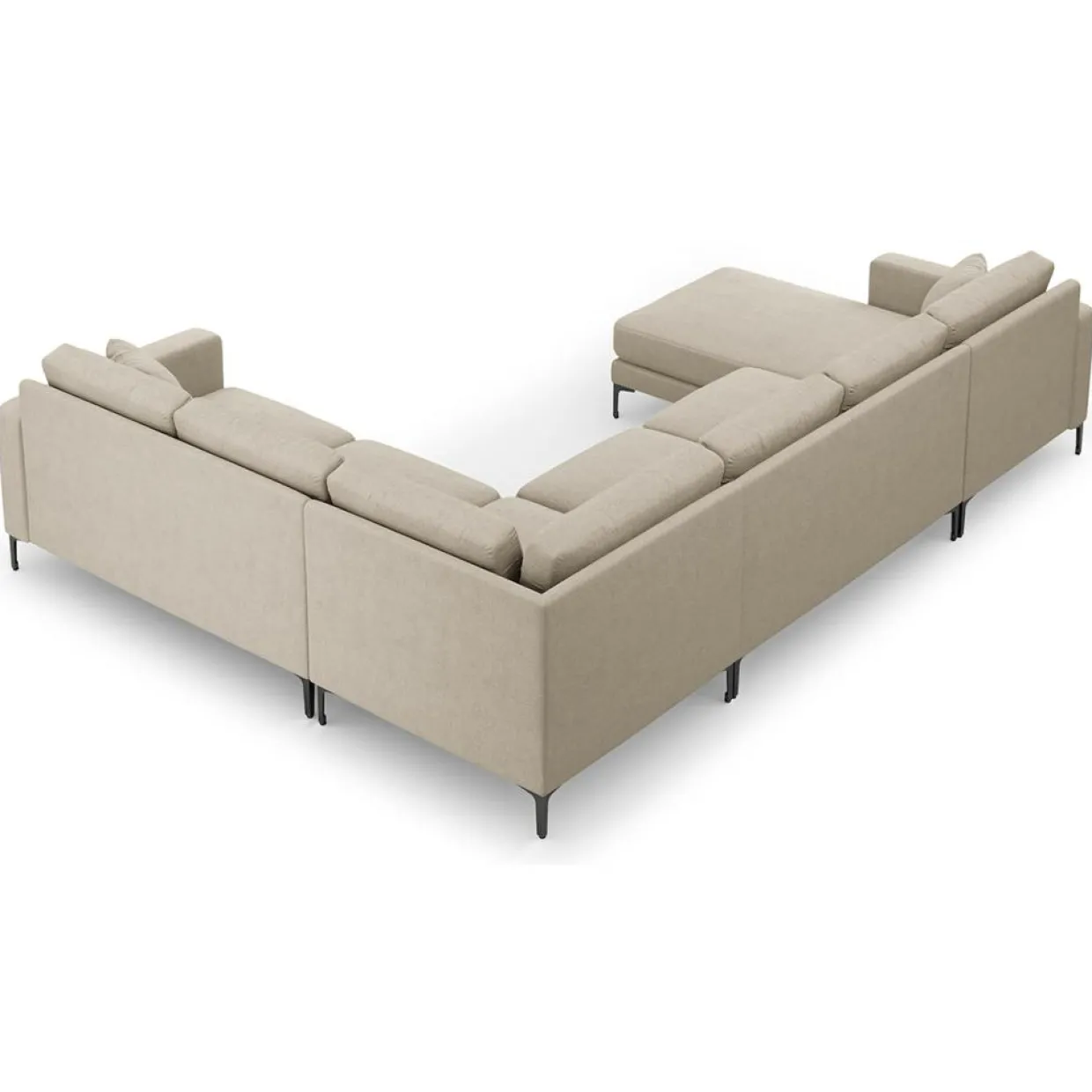 Mazzini Sofas Canapés^Canapé Panoramique droit Venus 6 Places beige - 326x236x90 cm