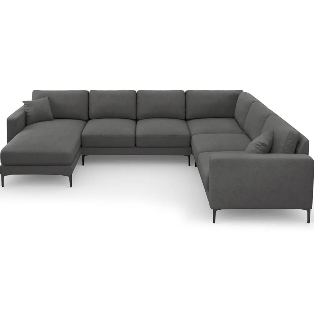 Canapé Panoramique droit Venus 6 Places gris foncé - 326x236x90 cm-Mazzini Sofas New