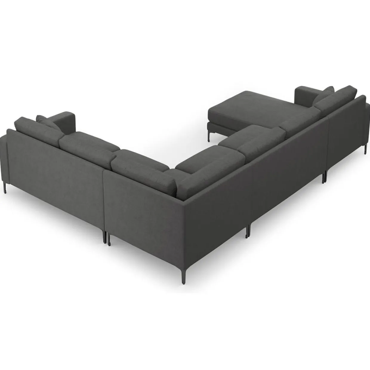Canapé Panoramique droit Venus 6 Places gris foncé - 326x236x90 cm-Mazzini Sofas New
