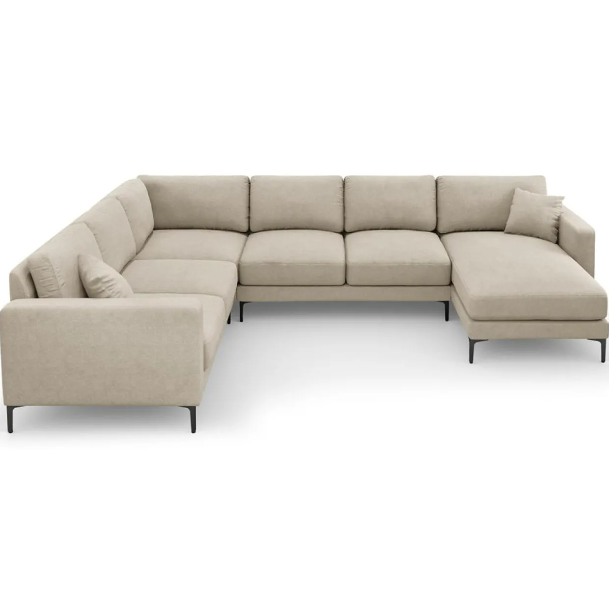 Mazzini Sofas Canapés^Canapé Panoramique gauche Venus 6 Places beige - 326x236x90 cm