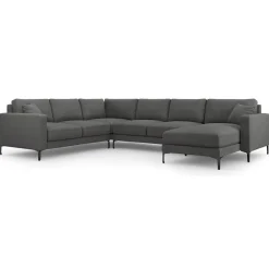 Canapé Panoramique gauche Venus 6 Places gris foncé - 326x236x90 cm-Mazzini Sofas Clearance