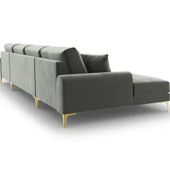 Mazzini Sofas Canapés^Canapé Panoramique Velvet 6 places Madara gris - 334x182x90 cm