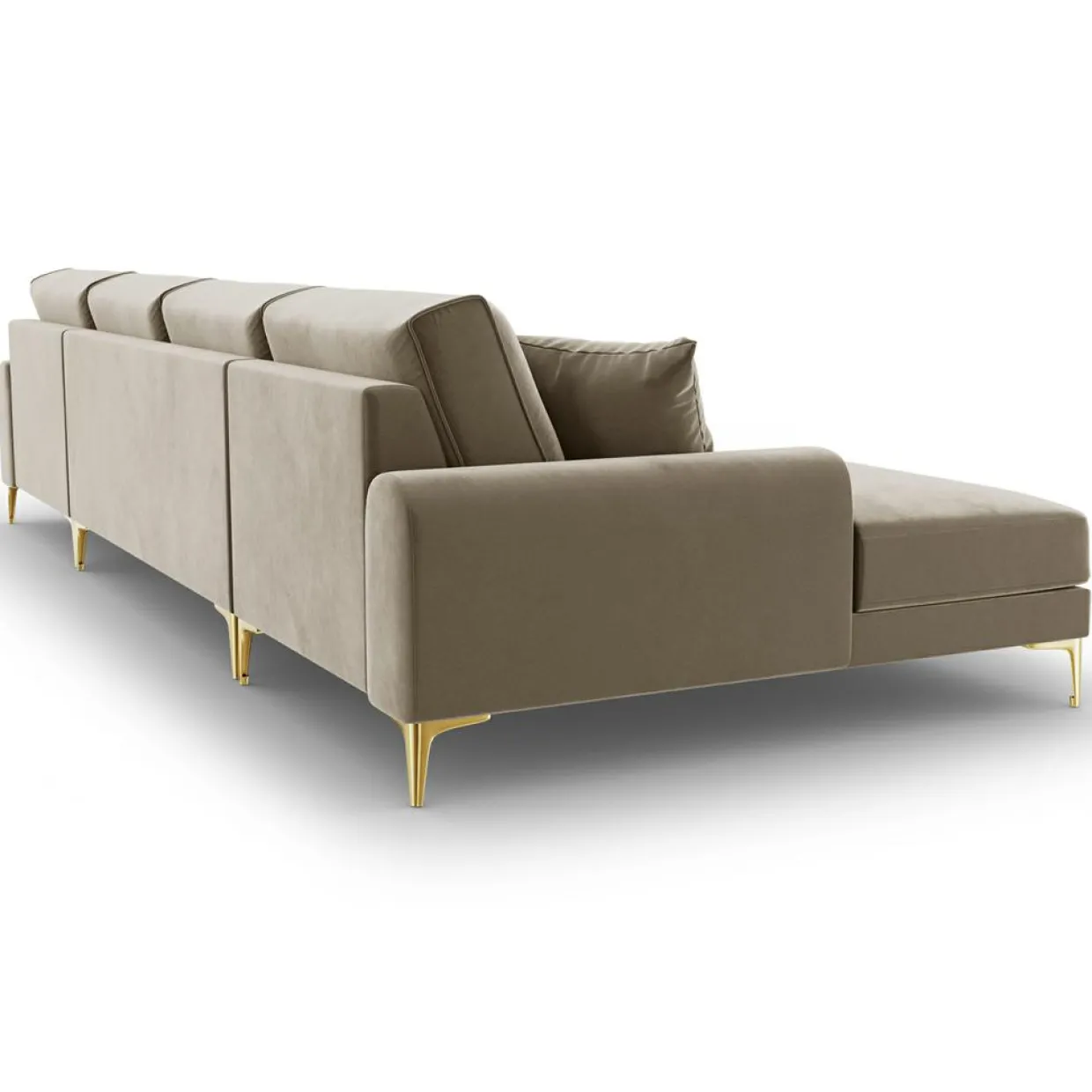 Mazzini Sofas Canapés^Canapé Panoramique Velvet 6 places Madara beige - 334x182x90 cm