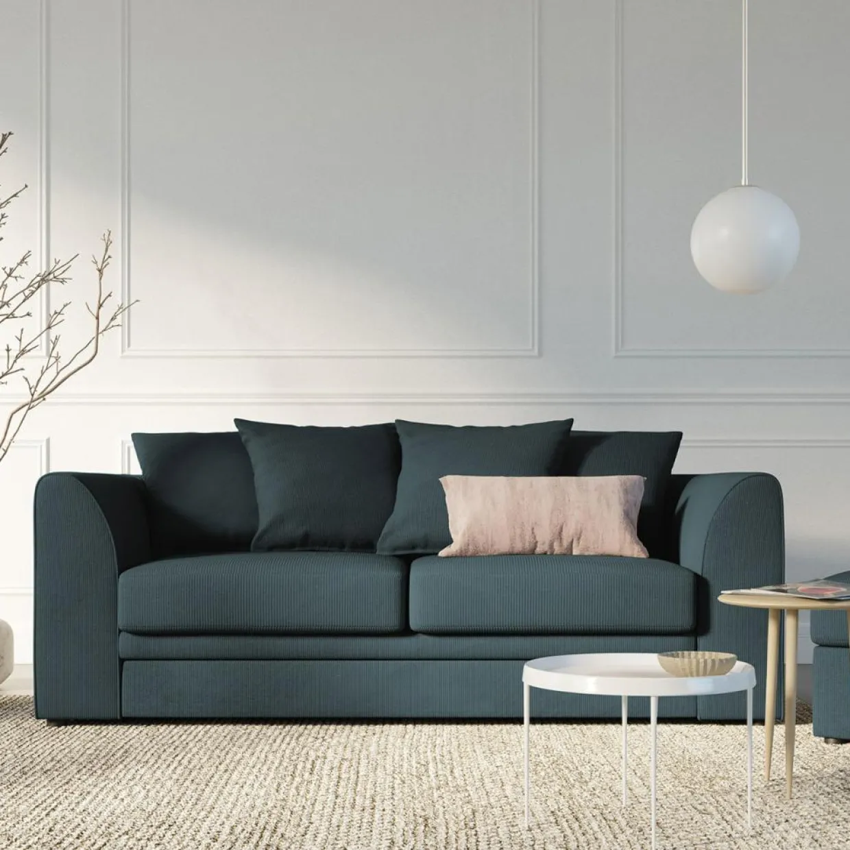 Canapé Quince 3 Places bleu - 182x92x80 cm-Mazzini Sofas New