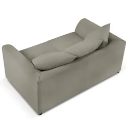 Mazzini Sofas Canapés^Canapé Quince Velours côtelé 2 Places gris clair - 150x92x80 cm