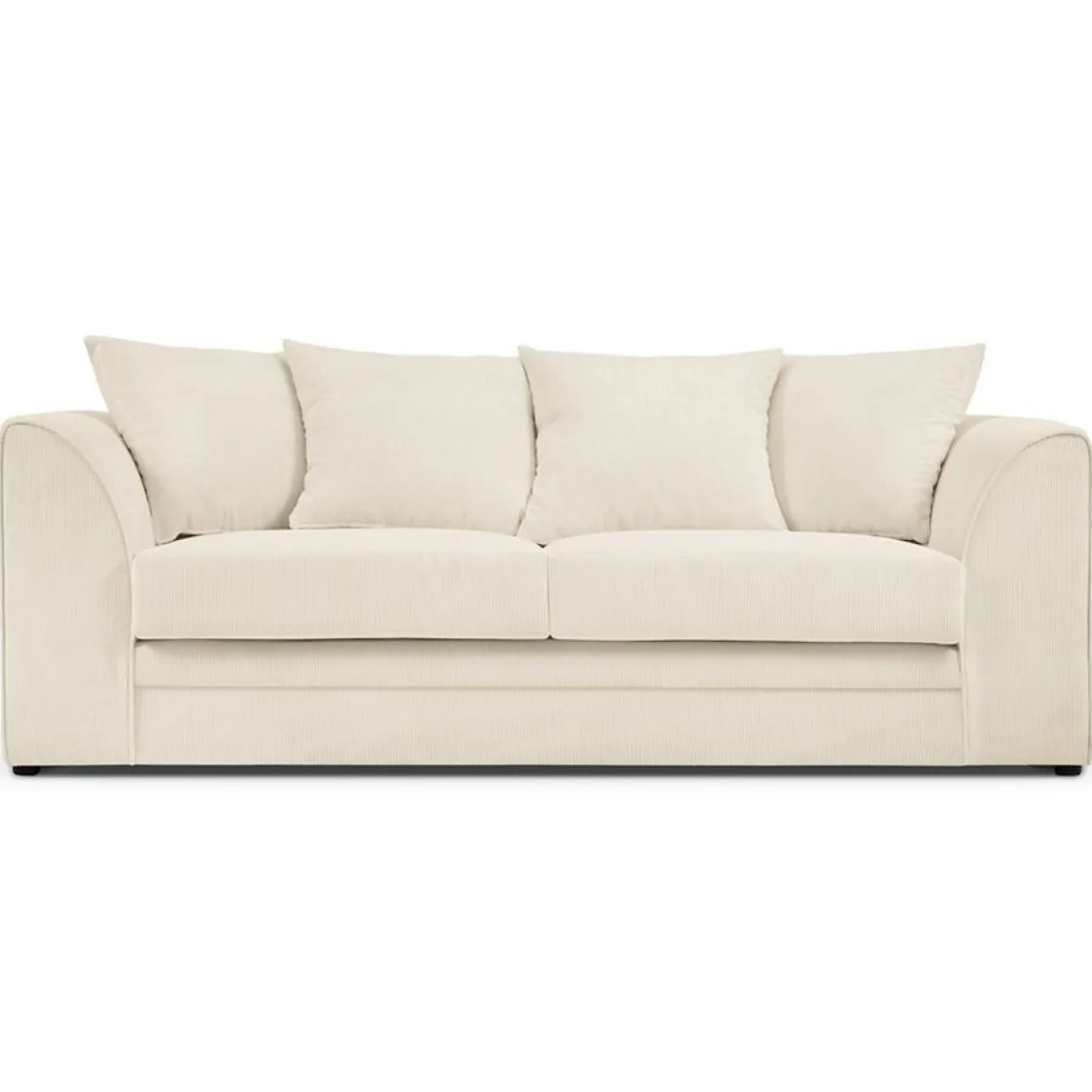 Canapé Quince Velours côtelé 3 Places beige clair - 182x92x80 cm-Mazzini Sofas Clearance