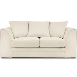 Canapé Quince Velours côtelé 2 Places beige clair - 150x92x80 cm-Mazzini Sofas Outlet