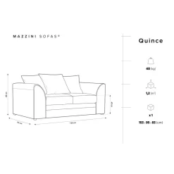 Canapé Quince Velours côtelé 2 Places beige clair - 150x92x80 cm-Mazzini Sofas Outlet