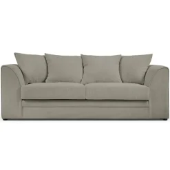 Mazzini Sofas Canapés^Canapé Quince Velours côtelé 3 Places gris clair - 182x92x80 cm
