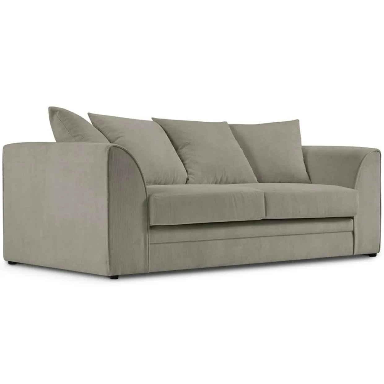 Mazzini Sofas Canapés^Canapé Quince Velours côtelé 3 Places gris clair - 182x92x80 cm