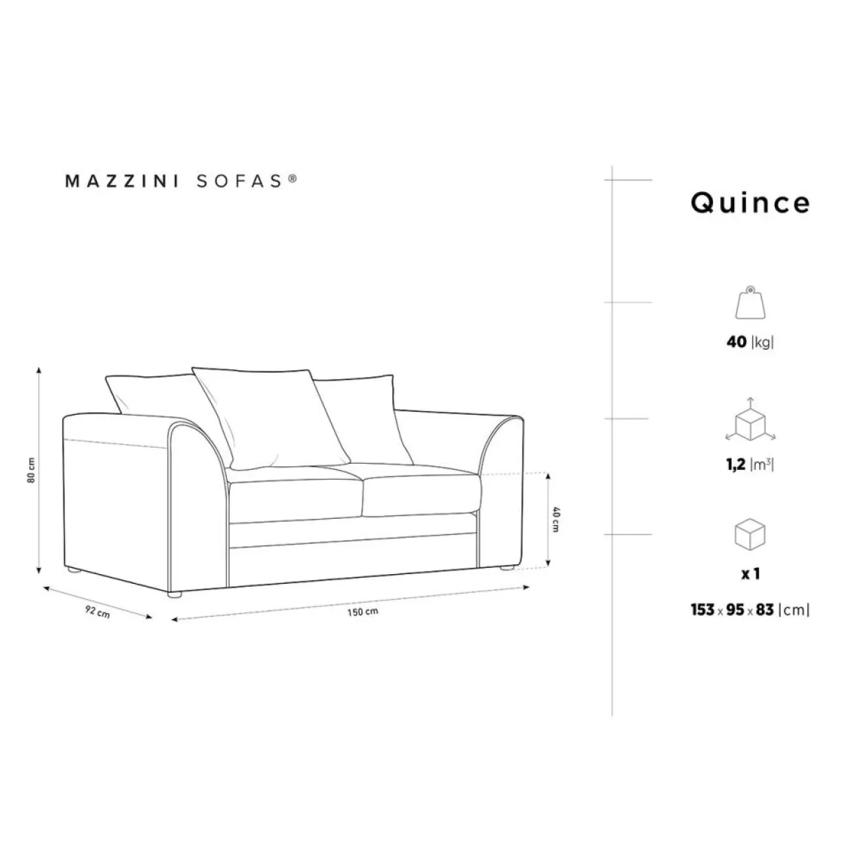 Canapé Quince Velours côtelé 2 Places vert - 150x92x80 cm-Mazzini Sofas Sale